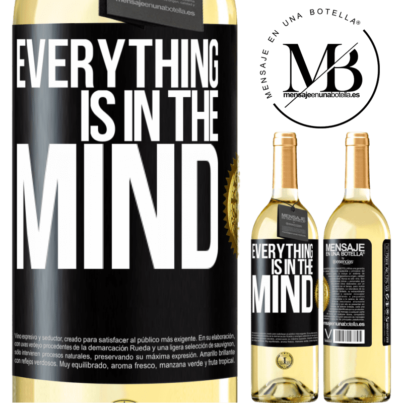 29,95 € Free Shipping | White Wine WHITE Edition Everything is in the mind Black Label. Customizable label Young wine Harvest 2022 Verdejo