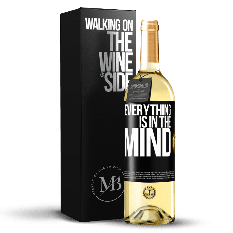 29,95 € Free Shipping | White Wine WHITE Edition Everything is in the mind Black Label. Customizable label Young wine Harvest 2024 Verdejo