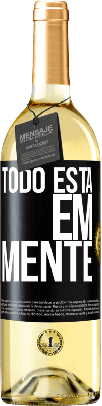 29,95 € | Vinho branco Edição WHITE Todo está em mente Etiqueta Preta. Etiqueta personalizável Vinho jovem Colheita 2023 Verdejo