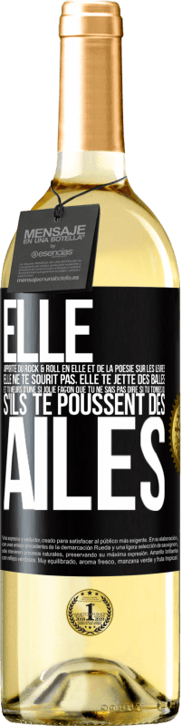 29,95 € Envoi gratuit | Vin blanc Édition WHITE Elle apporte du Rock & Roll en elle et de la poésie sur les lèvres. Elle ne te sourit pas, elle te jette des balles et tu meurs Étiquette Noire. Étiquette personnalisable Vin jeune Récolte 2025 Verdejo