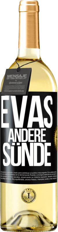 29,95 € Kostenloser Versand | Weißwein WHITE Ausgabe Evas andere Sünde Schwarzes Etikett. Anpassbares Etikett Junger Wein Ernte 2023 Verdejo