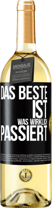 29,95 € | Weißwein WHITE Ausgabe Das Beste ist, was wirklich passiert Schwarzes Etikett. Anpassbares Etikett Junger Wein Ernte 2024 Verdejo