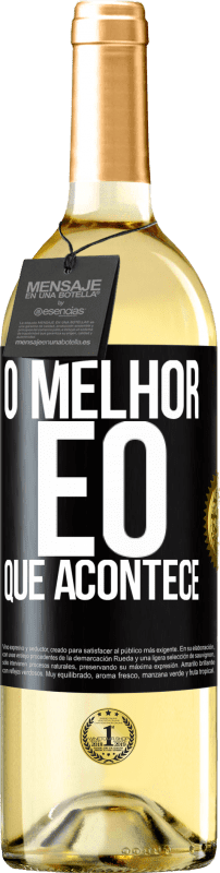 29,95 € | Vinho branco Edição WHITE O melhor é o que acontece Etiqueta Preta. Etiqueta personalizável Vinho jovem Colheita 2024 Verdejo