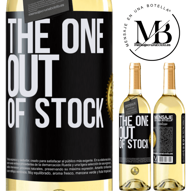 29,95 € Envoi gratuit | Vin blanc Édition WHITE The one out of stock Étiquette Noire. Étiquette personnalisable Vin jeune Récolte 2022 Verdejo