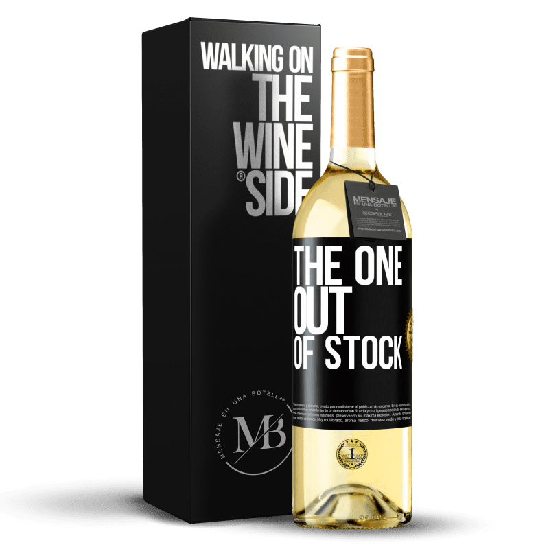 29,95 € Envío gratis | Vino Blanco Edición WHITE The one out of stock Etiqueta Negra. Etiqueta personalizable Vino joven Cosecha 2023 Verdejo