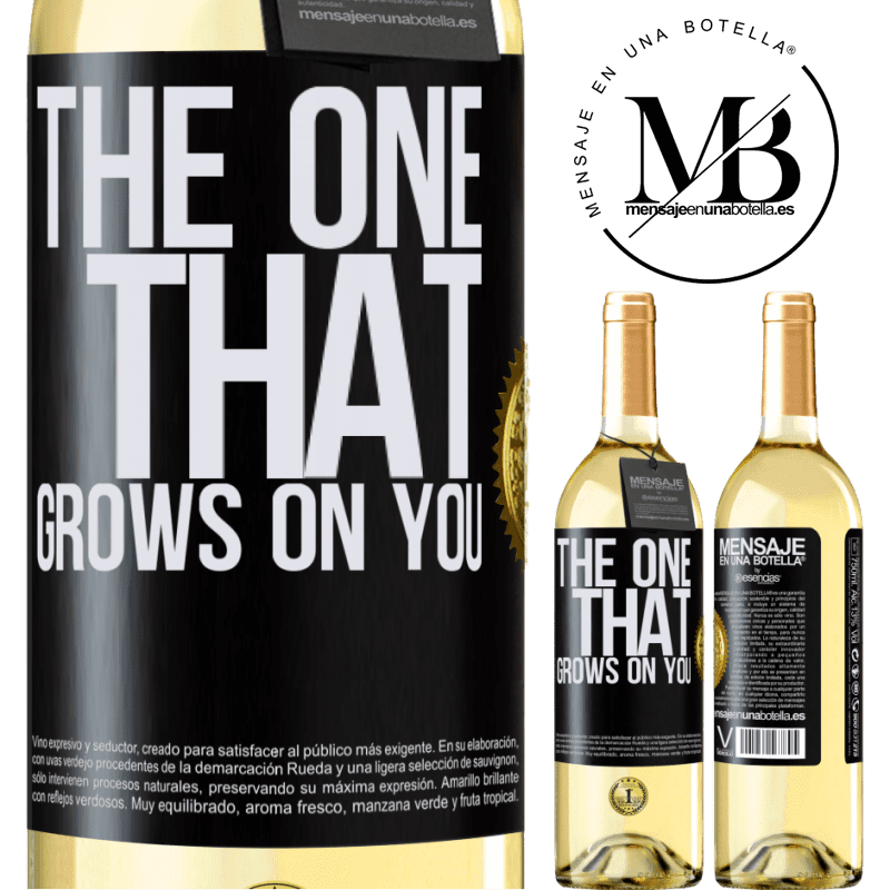 29,95 € Envoi gratuit | Vin blanc Édition WHITE The one that grows on you Étiquette Noire. Étiquette personnalisable Vin jeune Récolte 2022 Verdejo