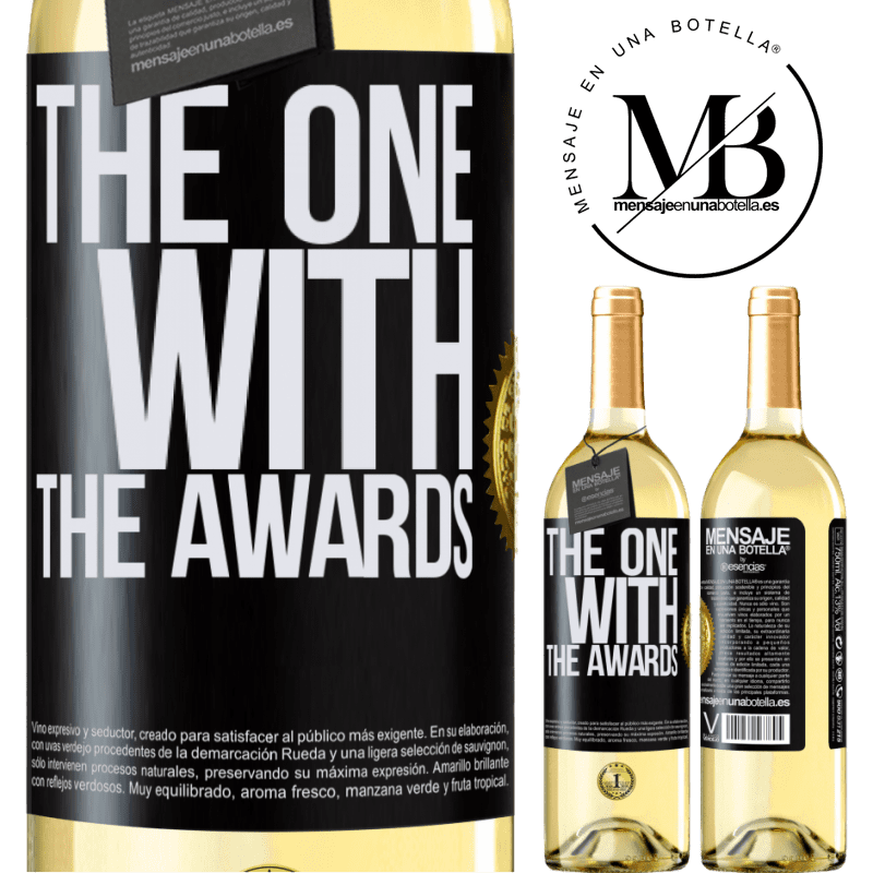 29,95 € Envoi gratuit | Vin blanc Édition WHITE The one with the awards Étiquette Noire. Étiquette personnalisable Vin jeune Récolte 2022 Verdejo