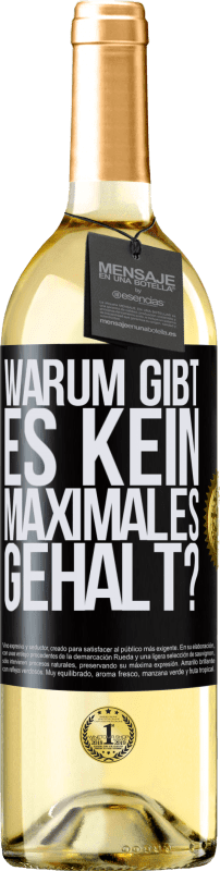 Kostenloser Versand | Weißwein WHITE Ausgabe warum gibt es kein maximales Gehalt? Schwarzes Etikett. Anpassbares Etikett Junger Wein Ernte 2025 Verdejo
