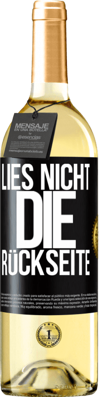 «Lies nicht die Rückseite» WHITE Ausgabe