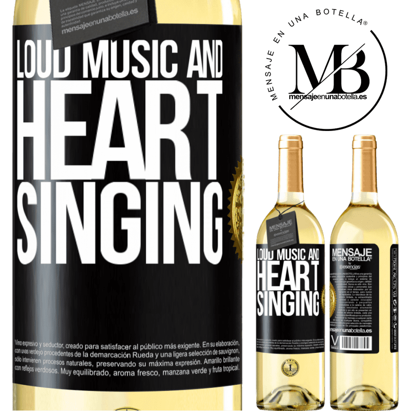 29,95 € Free Shipping | White Wine WHITE Edition The loud music and the heart singing Black Label. Customizable label Young wine Harvest 2022 Verdejo