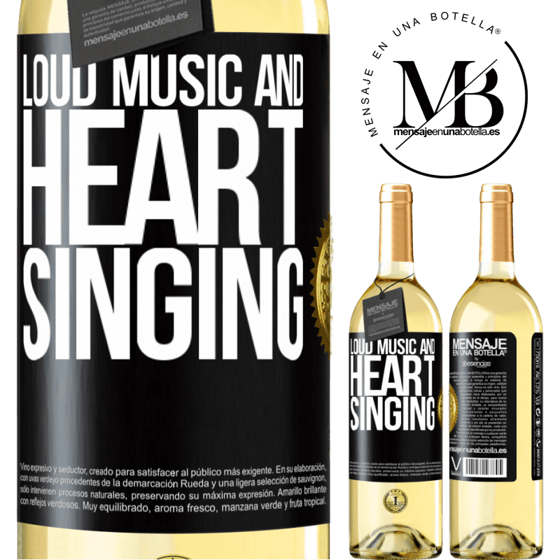 29,95 € Free Shipping | White Wine WHITE Edition The loud music and the heart singing Black Label. Customizable label Young wine Harvest 2023 Verdejo