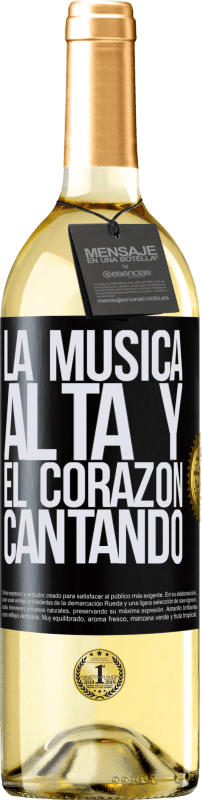 29,95 € | Vino Blanco Edición WHITE La música alta y el corazón cantando Etiqueta Negra. Etiqueta personalizable Vino joven Cosecha 2023 Verdejo