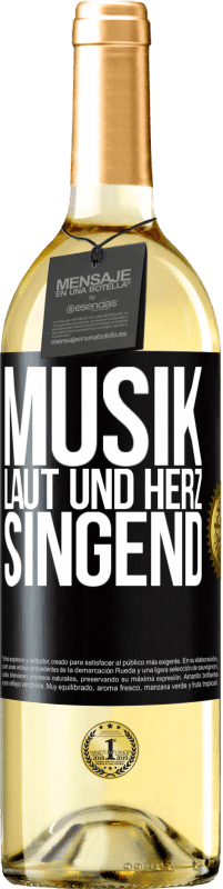 29,95 € | Weißwein WHITE Ausgabe Musik laut und Herz singend Schwarzes Etikett. Anpassbares Etikett Junger Wein Ernte 2023 Verdejo