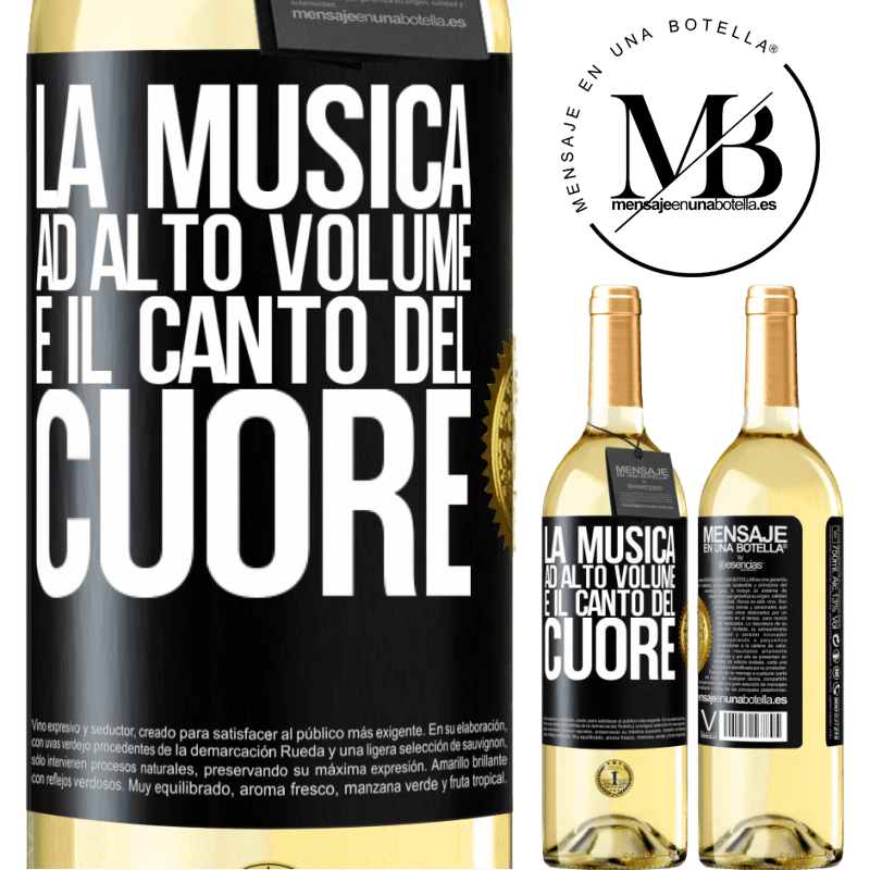 29,95 € Spedizione Gratuita | Vino bianco Edizione WHITE La musica ad alto volume e il canto del cuore Etichetta Nera. Etichetta personalizzabile Vino giovane Raccogliere 2023 Verdejo