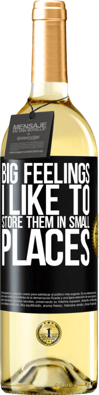 29,95 € | White Wine WHITE Edition Big feelings I like to store them in small places Black Label. Customizable label Young wine Harvest 2023 Verdejo