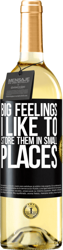 29,95 € | White Wine WHITE Edition Big feelings I like to store them in small places Black Label. Customizable label Young wine Harvest 2024 Verdejo