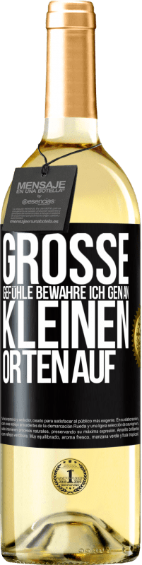 29,95 € | Weißwein WHITE Ausgabe Große Gefühle bewahre ich gen an kleinen Orten auf Schwarzes Etikett. Anpassbares Etikett Junger Wein Ernte 2024 Verdejo