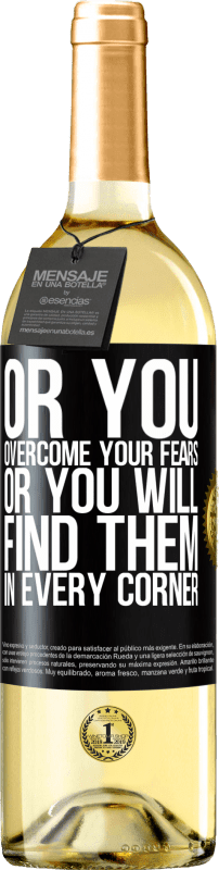29,95 € | 白葡萄酒 WHITE版 或者您克服了恐惧，或者在每个角落找到了恐惧 黑标. 可自定义的标签 青年酒 收成 2023 Verdejo