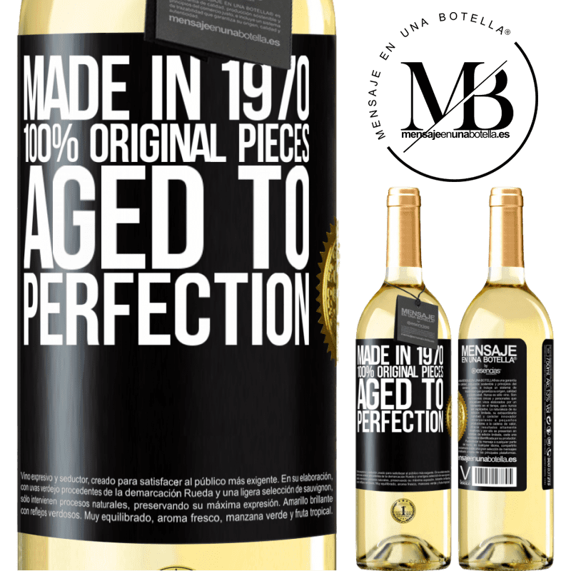 29,95 € Free Shipping | White Wine WHITE Edition Made in 1970, 100% original pieces. Aged to perfection Black Label. Customizable label Young wine Harvest 2022 Verdejo