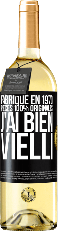 29,95 € | Vin blanc Édition WHITE Fabriqué en 1970, pièces 100% originales. J'ai bien vielli Étiquette Noire. Étiquette personnalisable Vin jeune Récolte 2023 Verdejo