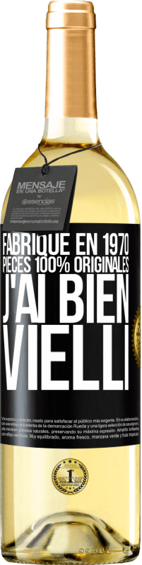 29,95 € Envoi gratuit | Vin blanc Édition WHITE Fabriqué en 1970, pièces 100% originales. J'ai bien vielli Étiquette Noire. Étiquette personnalisable Vin jeune Récolte 2025 Verdejo