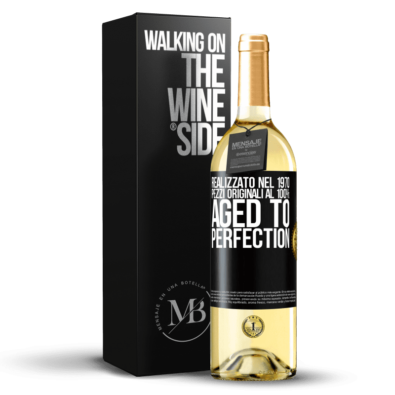 29,95 € Spedizione Gratuita | Vino bianco Edizione WHITE Realizzato nel 1970, pezzi originali al 100%. Aged to perfection Etichetta Nera. Etichetta personalizzabile Vino giovane Raccogliere 2024 Verdejo