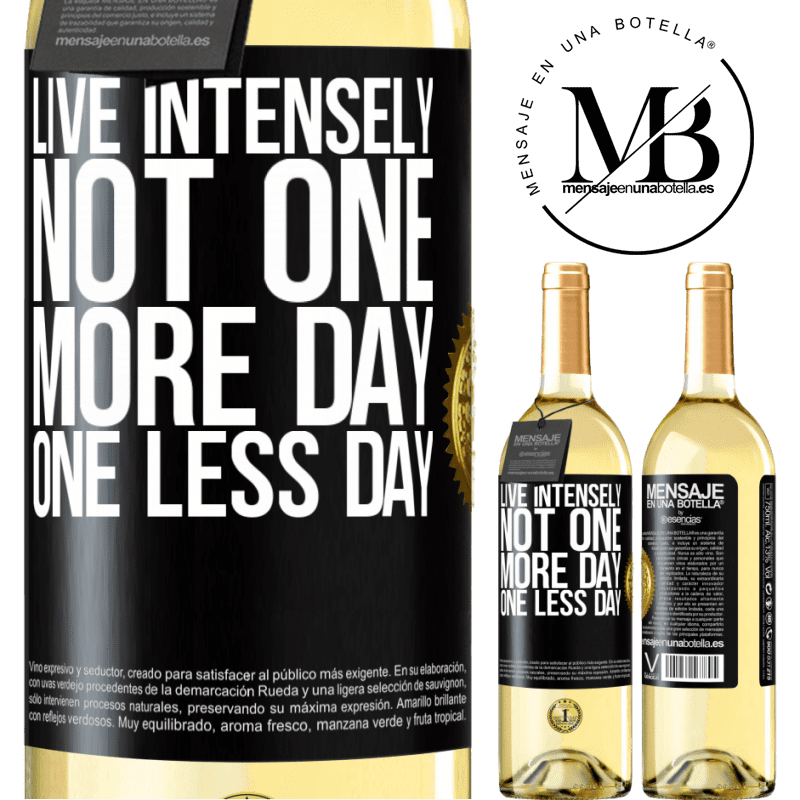 29,95 € Free Shipping | White Wine WHITE Edition Live intensely, not one more day, one less day Black Label. Customizable label Young wine Harvest 2022 Verdejo