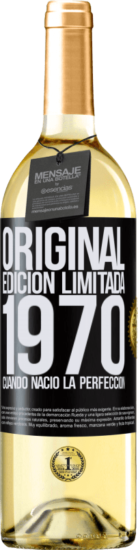 Envío gratis | Vino Blanco Edición WHITE Original. Edición Limitada. 1970. Cuando nació la perfección Etiqueta Negra. Etiqueta personalizable Vino joven Cosecha 2023 Verdejo