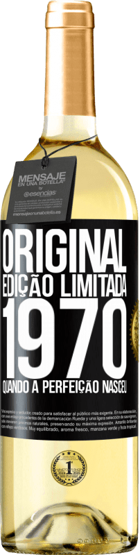 Envio grátis | Vinho branco Edição WHITE Original. Edição limitada. 1970. Quando a perfeição nasceu Etiqueta Preta. Etiqueta personalizável Vinho jovem Colheita 2023 Verdejo