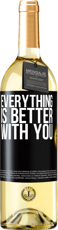 29,95 € | Белое вино Издание WHITE С тобой все лучше Черная метка. Настраиваемая этикетка Молодое вино Урожай 2023 Verdejo