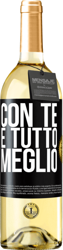 29,95 € | Vino bianco Edizione WHITE Con te è tutto meglio Etichetta Nera. Etichetta personalizzabile Vino giovane Raccogliere 2024 Verdejo