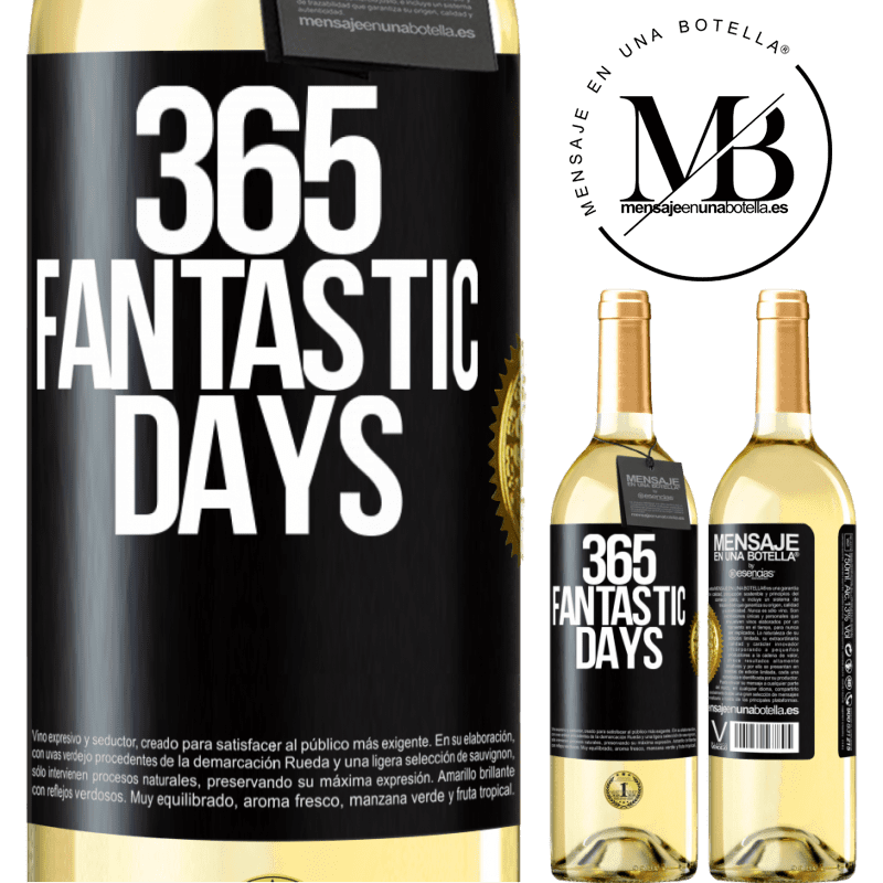 29,95 € Free Shipping | White Wine WHITE Edition 365 fantastic days Black Label. Customizable label Young wine Harvest 2022 Verdejo