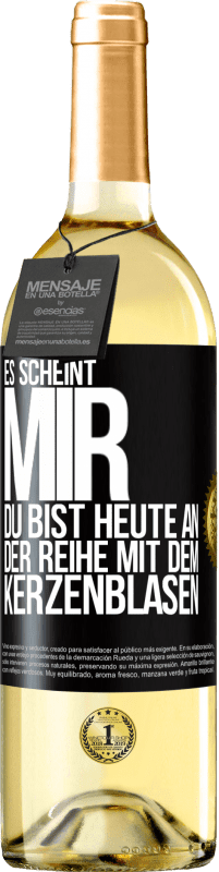 29,95 € | Weißwein WHITE Ausgabe Es scheint mir, du bist heute an der Reihe mit dem Kerzenblasen Schwarzes Etikett. Anpassbares Etikett Junger Wein Ernte 2024 Verdejo