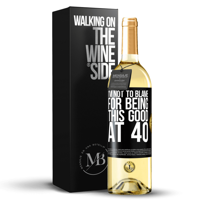29,95 € 送料無料 | 白ワイン WHITEエディション 私はこれが40歳であることを責めない ブラックラベル. カスタマイズ可能なラベル 若いワイン 収穫 2023 Verdejo