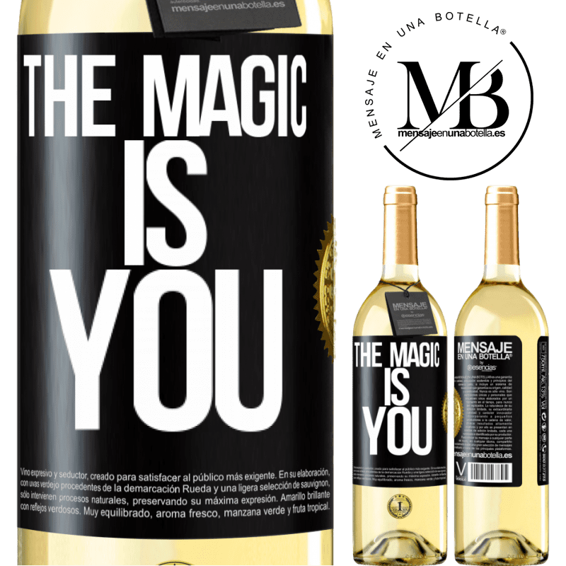 29,95 € Free Shipping | White Wine WHITE Edition The magic is you Black Label. Customizable label Young wine Harvest 2022 Verdejo
