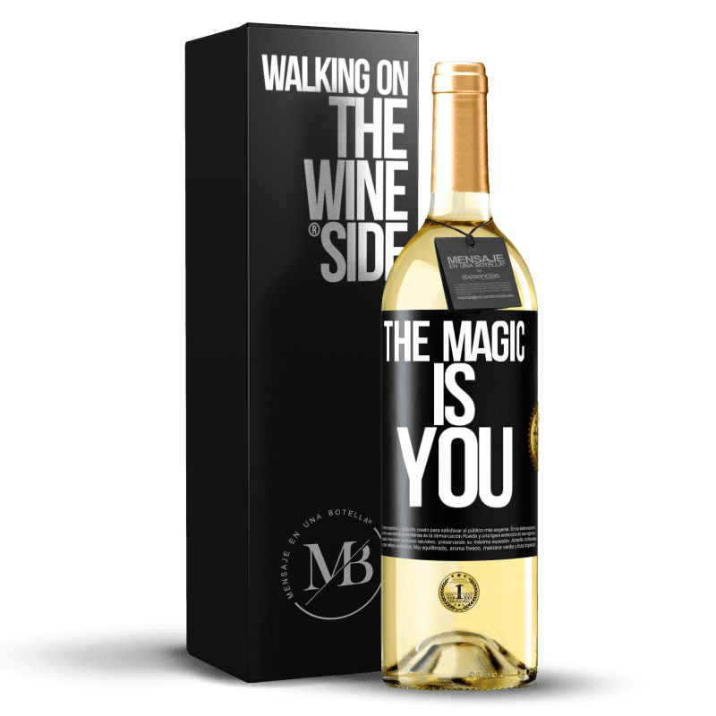 29,95 € Бесплатная доставка | Белое вино Издание WHITE Магия это ты Черная метка. Настраиваемая этикетка Молодое вино Урожай 2024 Verdejo