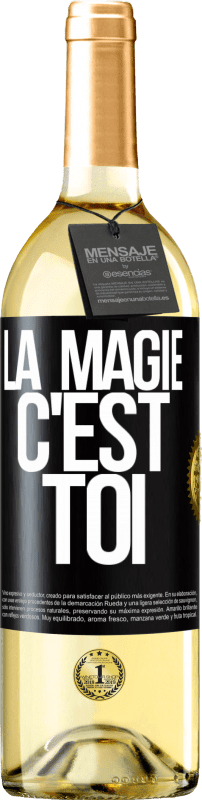 29,95 € | Vin blanc Édition WHITE La magie c'est toi Étiquette Noire. Étiquette personnalisable Vin jeune Récolte 2023 Verdejo
