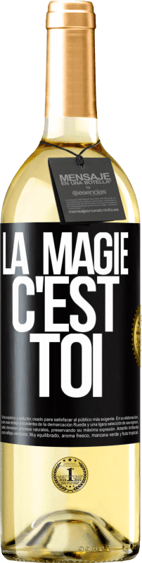 29,95 € | Vin blanc Édition WHITE La magie c'est toi Étiquette Noire. Étiquette personnalisable Vin jeune Récolte 2024 Verdejo