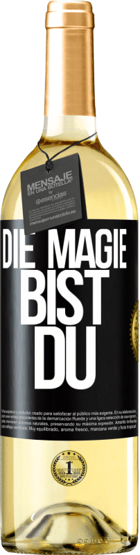 29,95 € | Weißwein WHITE Ausgabe Die Magie bist du Schwarzes Etikett. Anpassbares Etikett Junger Wein Ernte 2023 Verdejo