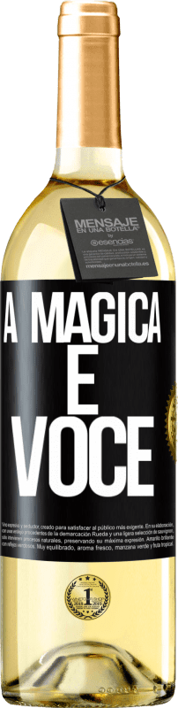 29,95 € | Vinho branco Edição WHITE A mágica é você Etiqueta Preta. Etiqueta personalizável Vinho jovem Colheita 2023 Verdejo