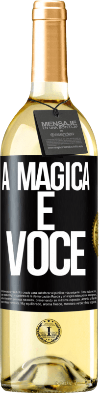 29,95 € | Vinho branco Edição WHITE A mágica é você Etiqueta Preta. Etiqueta personalizável Vinho jovem Colheita 2024 Verdejo