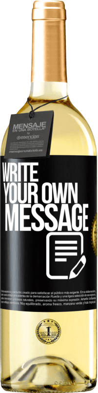 24,95 € | White Wine WHITE Edition Write your own message Black Label. Customizable label Young wine Harvest 2021 Verdejo