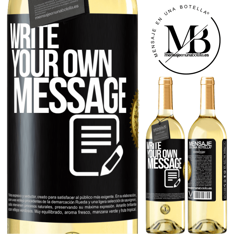 29,95 € Free Shipping | White Wine WHITE Edition Write your own message Black Label. Customizable label Young wine Harvest 2023 Verdejo