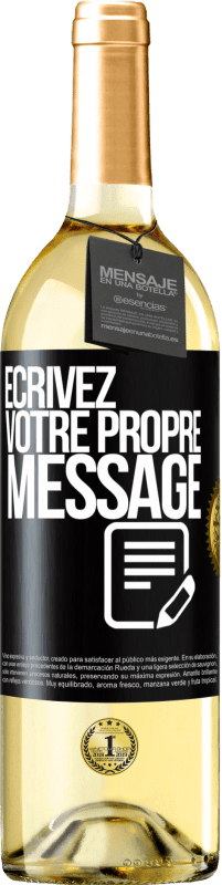 29,95 € | Vin blanc Édition WHITE Écrivez votre propre message Étiquette Noire. Étiquette personnalisable Vin jeune Récolte 2023 Verdejo