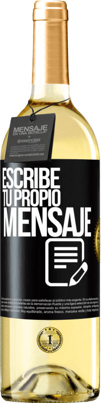 29,95 € | Vino Blanco Edición WHITE Escribe tu propio mensaje Etiqueta Negra. Etiqueta personalizable Vino joven Cosecha 2023 Verdejo