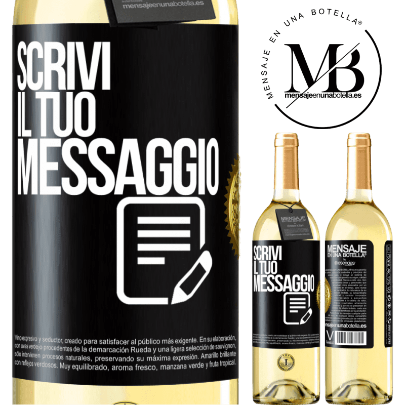 29,95 € Spedizione Gratuita | Vino bianco Edizione WHITE Scrivi il tuo messaggio Etichetta Nera. Etichetta personalizzabile Vino giovane Raccogliere 2024 Verdejo