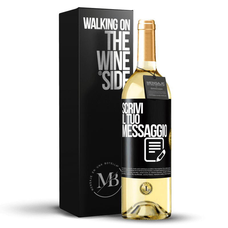 29,95 € Spedizione Gratuita | Vino bianco Edizione WHITE Scrivi il tuo messaggio Etichetta Nera. Etichetta personalizzabile Vino giovane Raccogliere 2024 Verdejo