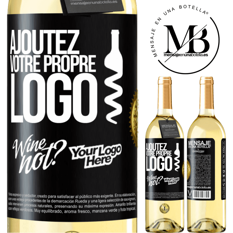 29,95 € Envoi gratuit | Vin blanc Édition WHITE Ajoutez votre propre logo Étiquette Noire. Étiquette personnalisable Vin jeune Récolte 2023 Verdejo