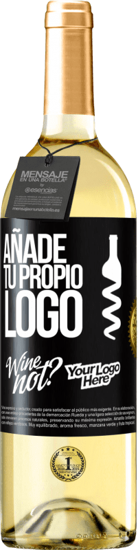 29,95 € Envío gratis | Vino Blanco Edición WHITE Añade tu propio logo Etiqueta Negra. Etiqueta personalizable Vino joven Cosecha 2025 Verdejo