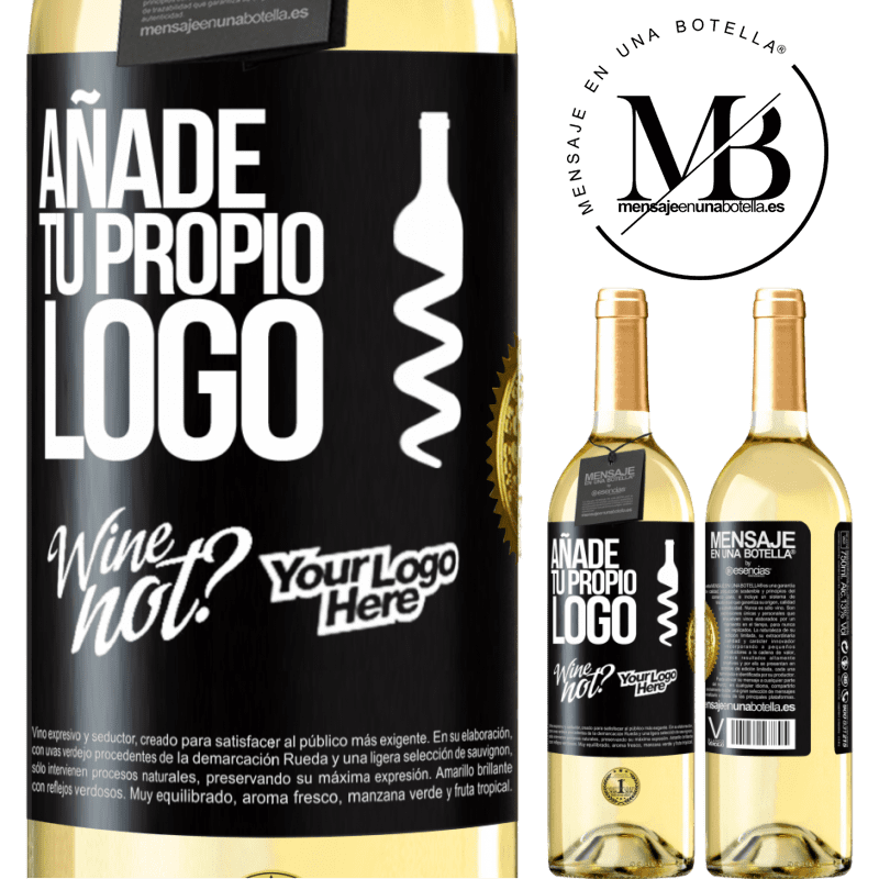 29,95 € Envío gratis | Vino Blanco Edición WHITE Añade tu propio logo Etiqueta Negra. Etiqueta personalizable Vino joven Cosecha 2024 Verdejo